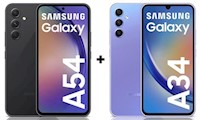 Celular Samsung A54 128GB Negro + Celular Samsung A34 128GB Violeta